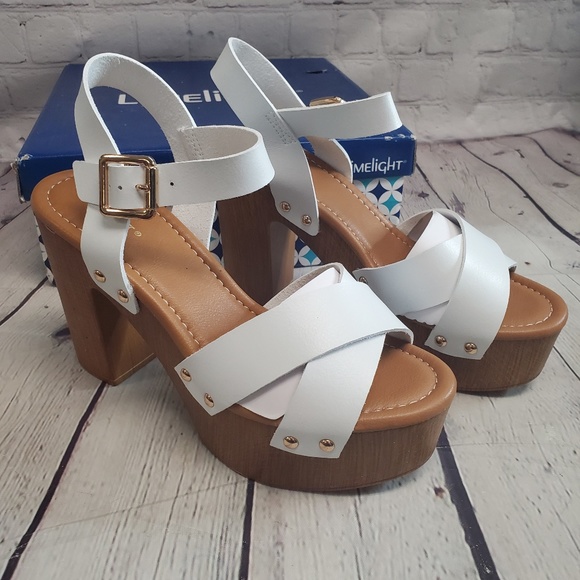 Limelight April White Women's Platform Sandal - Size 8M - Picture 1 of 11